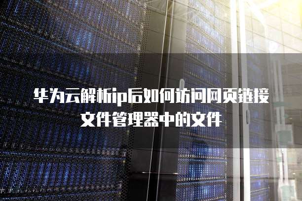 华为云解析ip后如何访问网页链接文件管理器中的文件