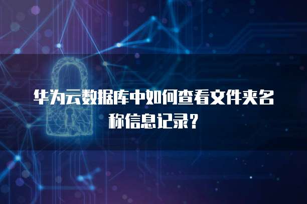 华为云数据库中如何查看文件夹名称信息记录?