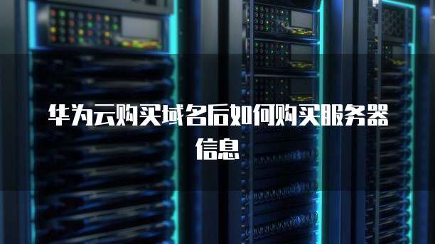 华为云购买域名后如何购买服务器信息