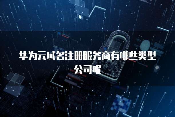 华为云域名注册服务商有哪些类型公司呢