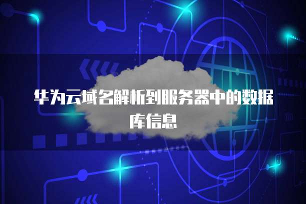 华为云域名解析到服务器中的数据库信息