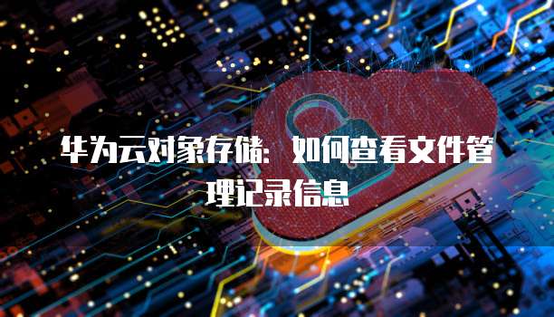 华为云对象存储:如何查看文件管理记录信息