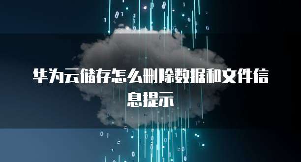 华为云储存怎么删除数据和文件信息提示