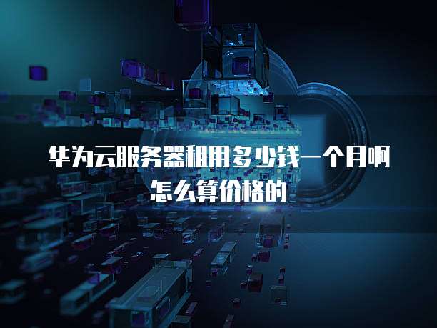 华为云服务器租用多少钱一个月啊怎么算价格的