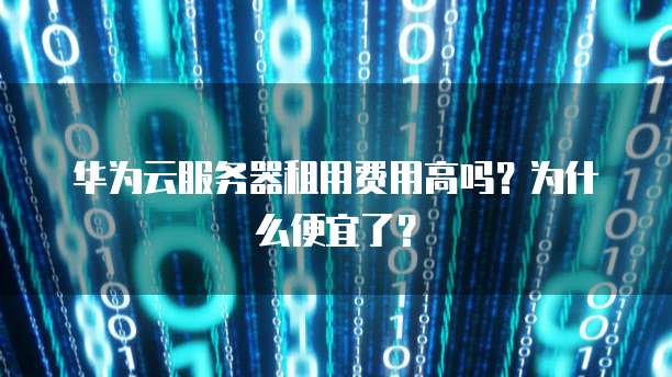 华为云服务器租用费用高吗?为什么便宜了?
