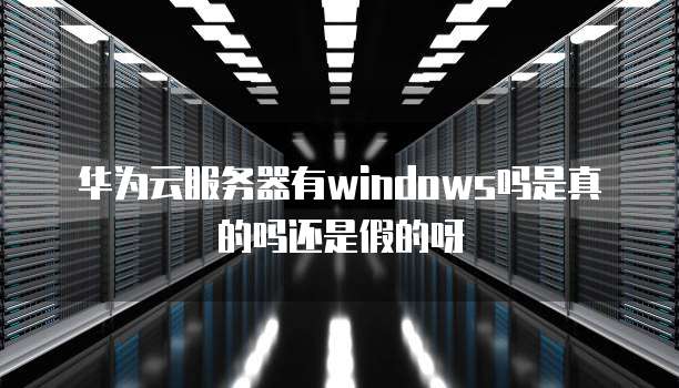 华为云服务器有windows吗是真的吗还是假的呀