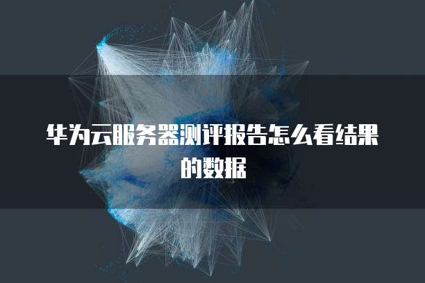 华为云服务器测评报告怎么看结果的数据