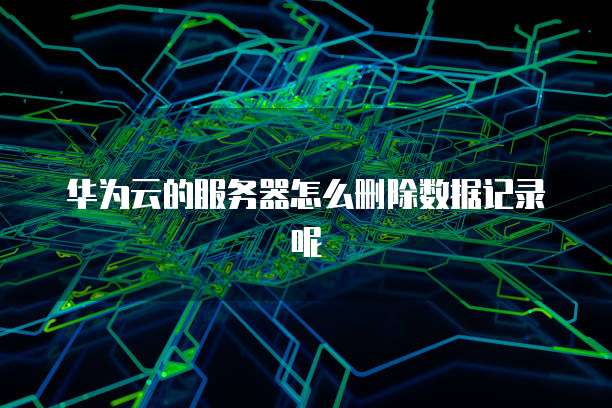 华为云的服务器怎么删除数据记录呢