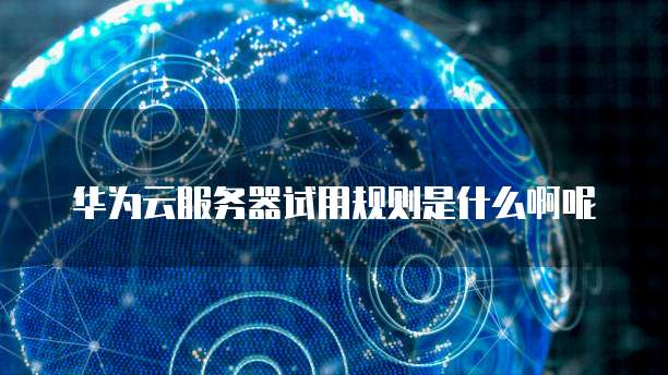 华为云服务器试用规则是什么啊呢