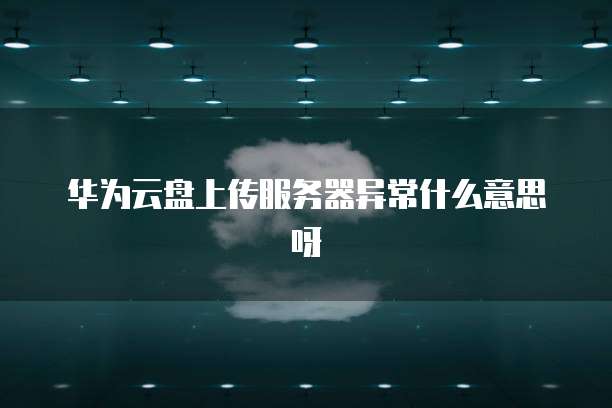 华为云盘上传服务器异常什么意思呀