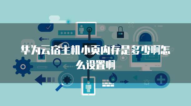 华为云宿主机小页内存是多少啊怎么设置啊