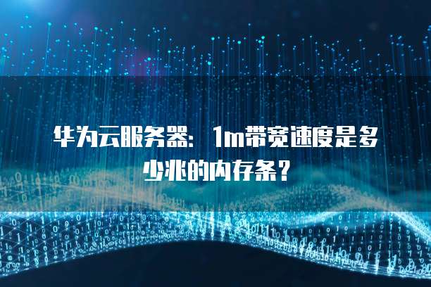 华为云服务器:1m带宽速度是多少兆的内存条?