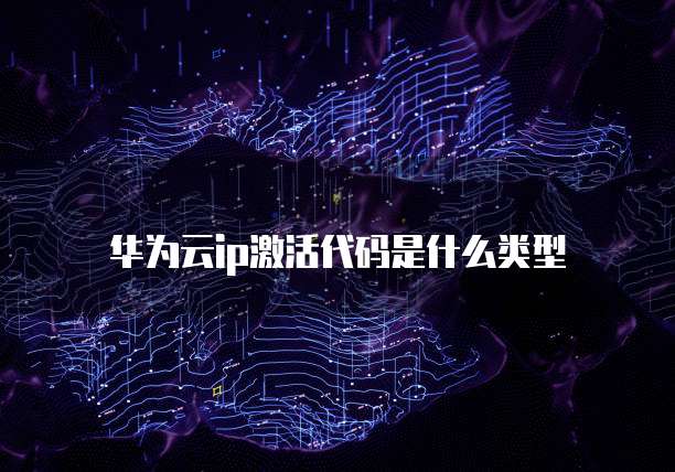 华为云ip激活代码是什么类型
