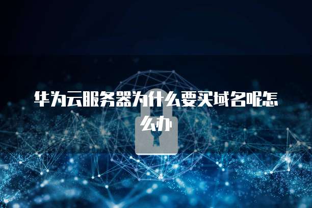 华为云服务器为什么要买域名呢怎么办