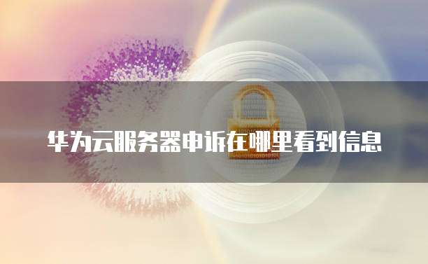 华为云服务器申诉在哪里看到信息