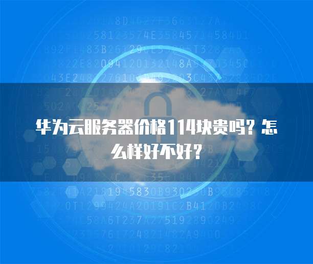 华为云服务器价格114块贵吗?怎么样好不好?