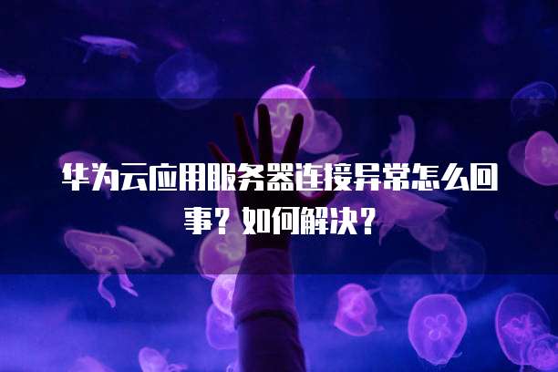 华为云应用服务器连接异常怎么回事?如何解决?
