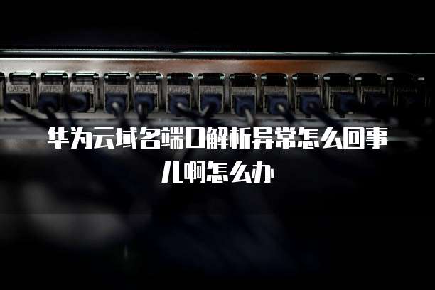 华为云域名端口解析异常怎么回事儿啊怎么办