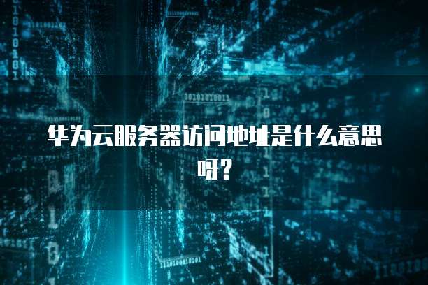 华为云服务器访问地址是什么意思呀?