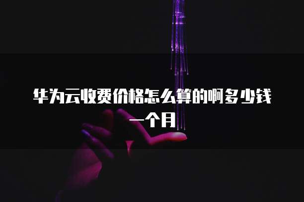 华为云收费价格怎么算的啊多少钱一个月