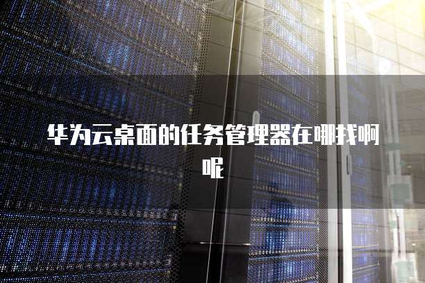 华为云桌面的任务管理器在哪找啊呢