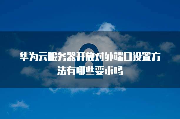 华为云服务器开放对外端口设置方法有哪些要求吗