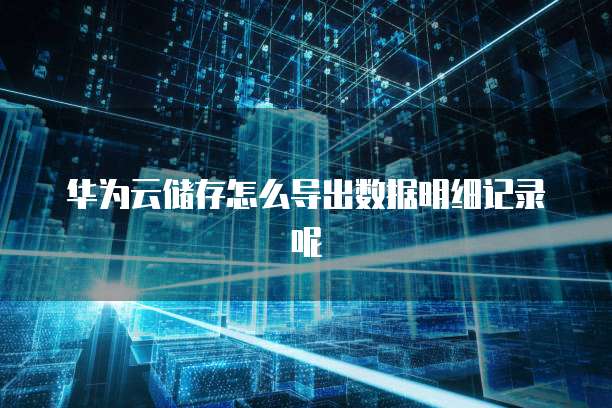 华为云储存怎么导出数据明细记录呢