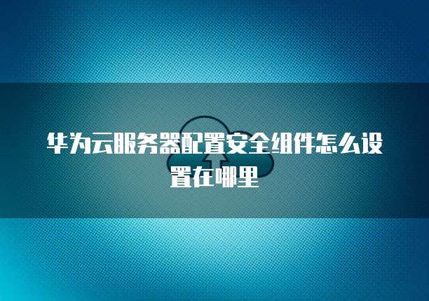 华为云服务器配置安全组件怎么设置在哪里