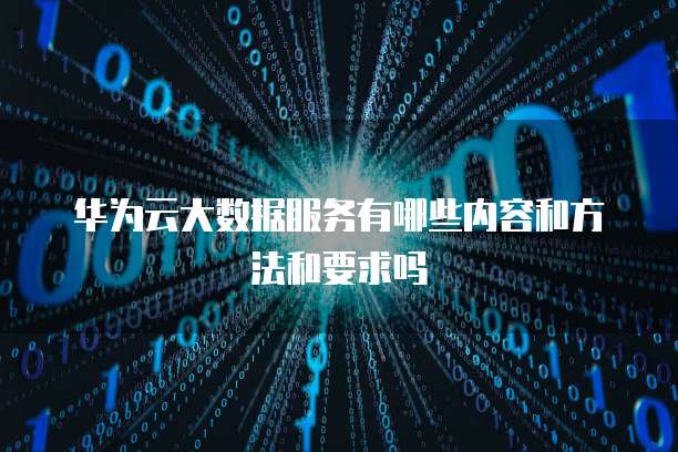 华为云大数据服务有哪些内容和方法和要求吗