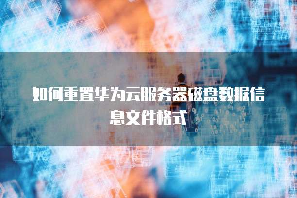 如何重置华为云服务器磁盘数据信息文件格式