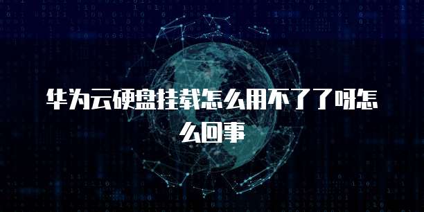 华为云硬盘挂载怎么用不了了呀怎么回事