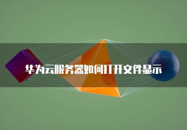 华为云服务器如何打开文件显示