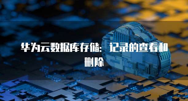华为云数据库存储:记录的查看和删除