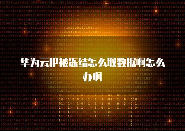华为云IP被冻结怎么取数据啊怎么办啊