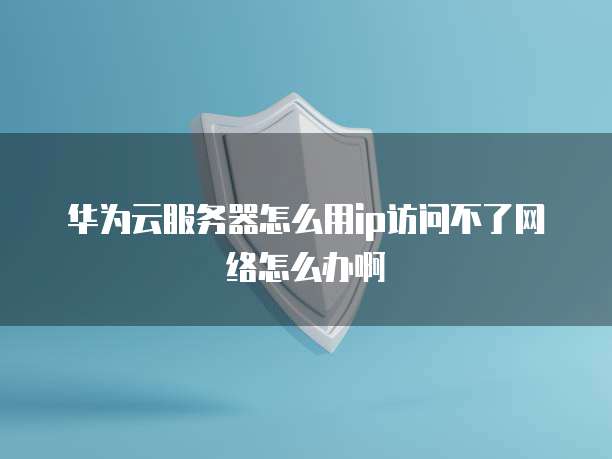 华为云服务器怎么用ip访问不了网络怎么办啊