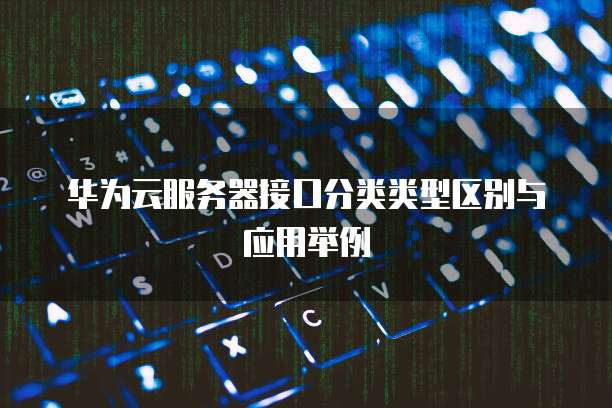 华为云服务器接口分类类型区别与应用举例