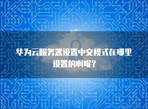 华为云服务器设置中文模式在哪里设置的啊呢?