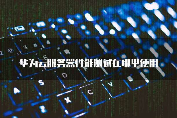 华为云服务器性能测试在哪里使用