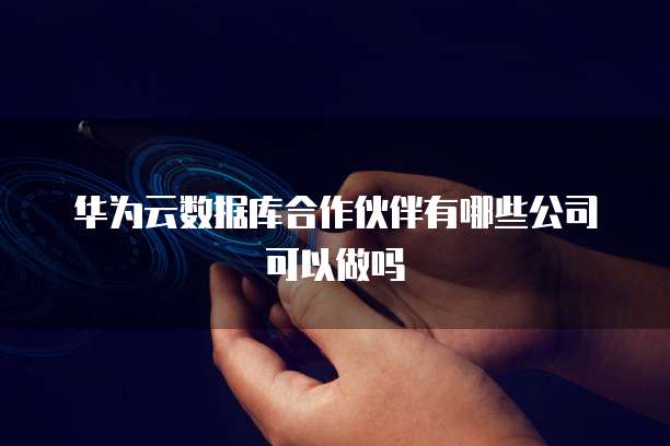 华为云数据库合作伙伴有哪些公司可以做吗