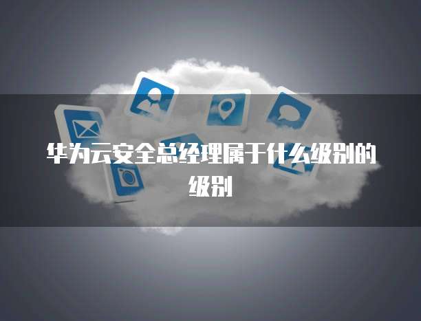 华为云安全总经理属于什么级别的级别