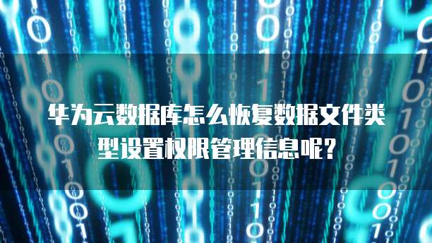 华为云数据库怎么恢复数据文件类型设置权限管理信息呢?