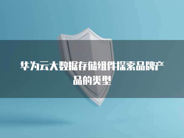 华为云大数据存储组件探索品牌产品的类型