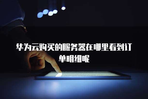 华为云购买的服务器在哪里看到订单明细呢