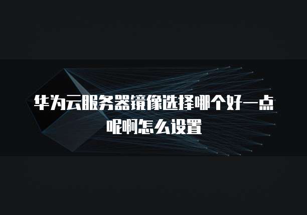华为云服务器镜像选择哪个好一点呢啊怎么设置