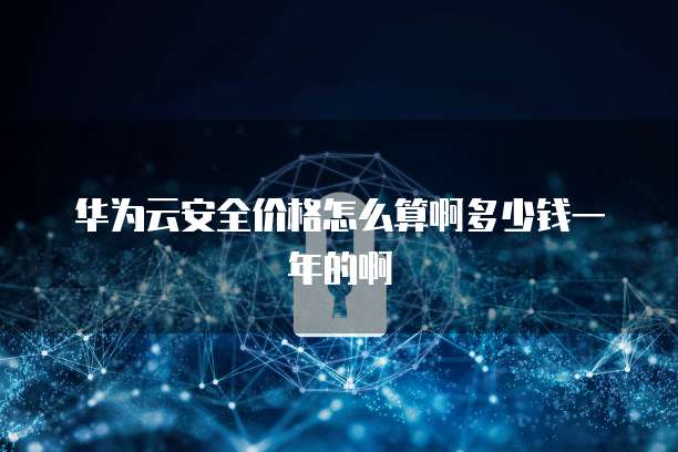 华为云安全价格怎么算啊多少钱一年的啊