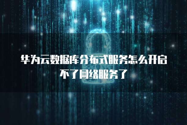 华为云数据库分布式服务怎么开启不了网络服务了