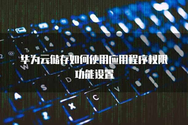 华为云储存如何使用应用程序权限功能设置