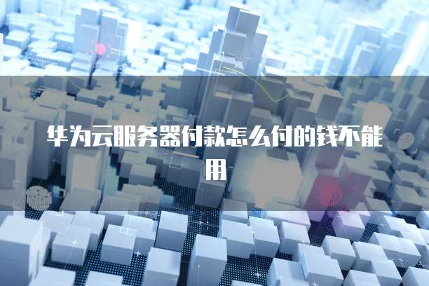华为云服务器付款怎么付的钱不能用