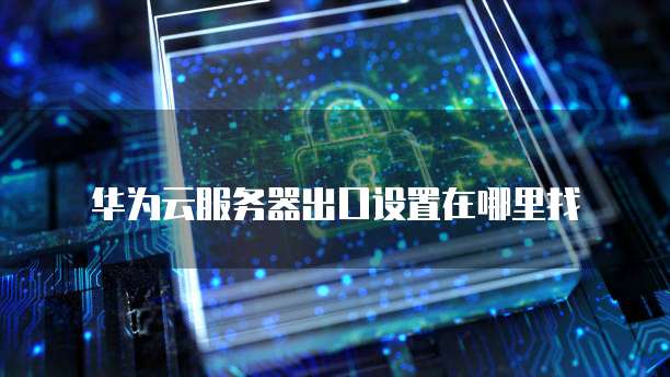 华为云服务器出口设置在哪里找