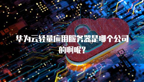 华为云轻量应用服务器是哪个公司的啊呢?